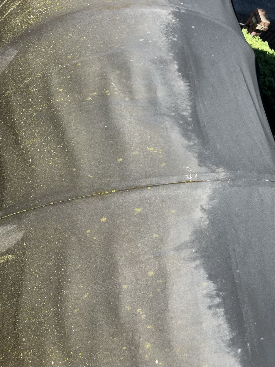 Close-up of a surface being cleaned